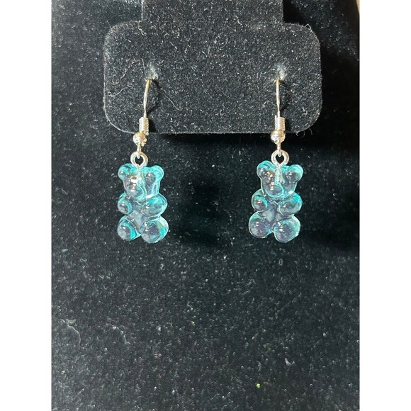 Jewelry - Blue Acrylic Gummy Bear Earrings
